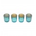 Three Layer Lotus With 4 Green Glass Votive Tealight Holder